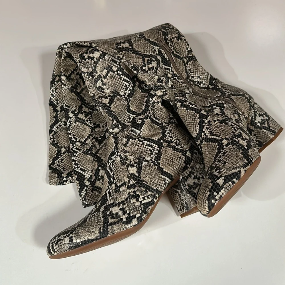 NEW Gianni Bini Snake Print Over The Knee Boot